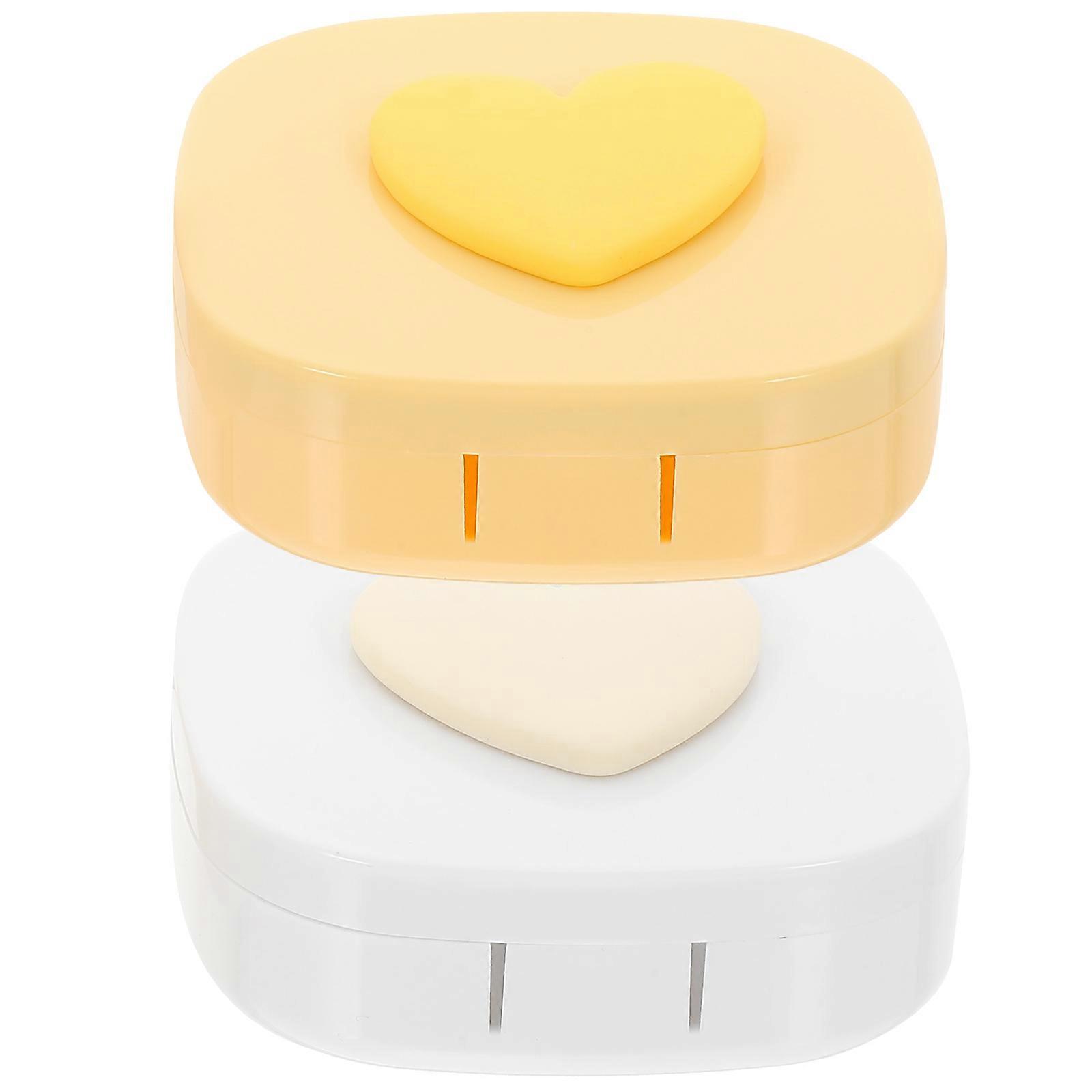 Plastic Contacts Lens Organizer Case for Storage 4Sets Portable Leakproof Container