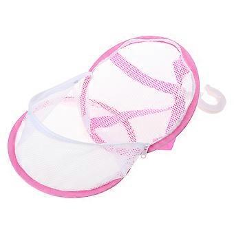 Makeup Brush Drying Basket Clean Hanging Net Pocket Powder Puff Makeup Sponge Cleaning Basket Wet Dry Use Storage Tool  Pink