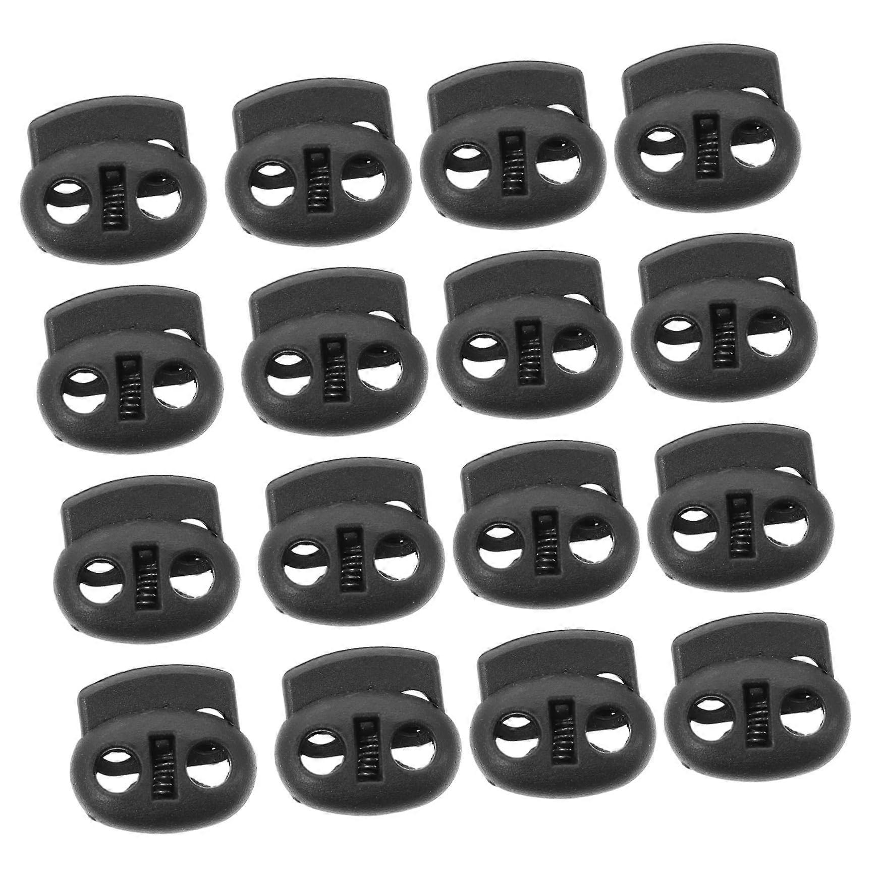 200pcs Black Spring Cord Locks Toggle Stoppers for Drawstrings Clothing Hoodies Easy Install Durable