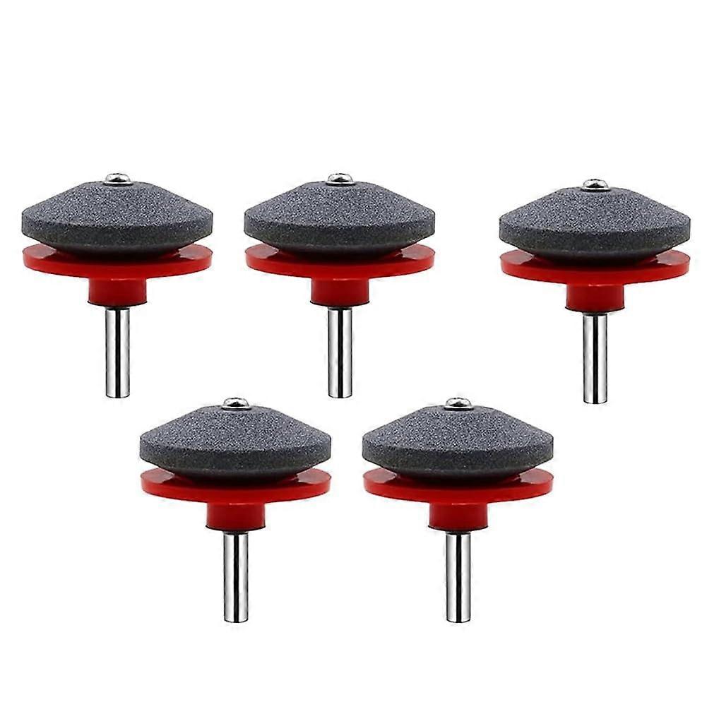 5PCS Universal Lawn Mower Blade Sharpener for Drill, Fast Sharpening Tool Attachment, Red