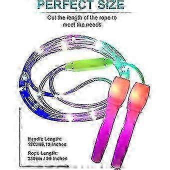 2-Pack LED Light Up Skipping Rope Length Adjustable and Three Light Modes Speed Skipping Rope for