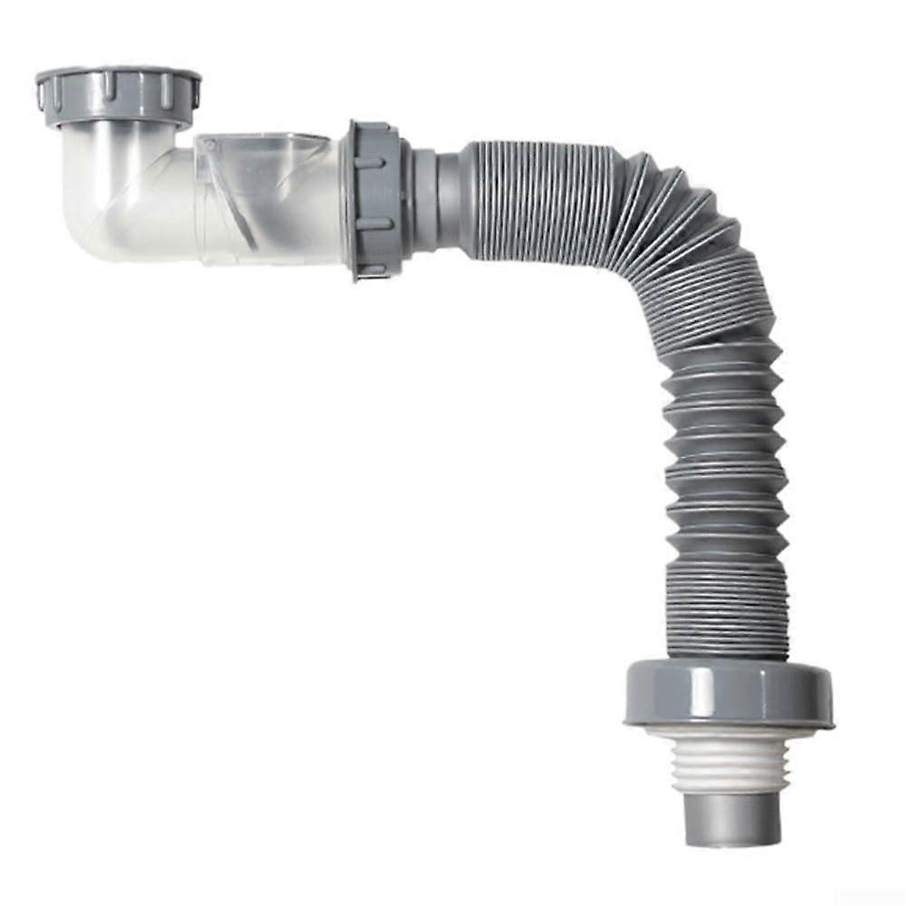 Flexible Sink Drain Pipe with OdorResistant Filter for Kitchen and Bathroom, Extends 47175cm