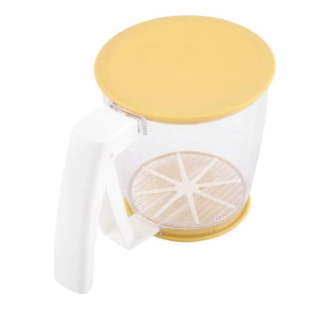 Flour Sifter with Lid for Baking, Plastic Manual Sifter for Cakes with Precise Portion Control