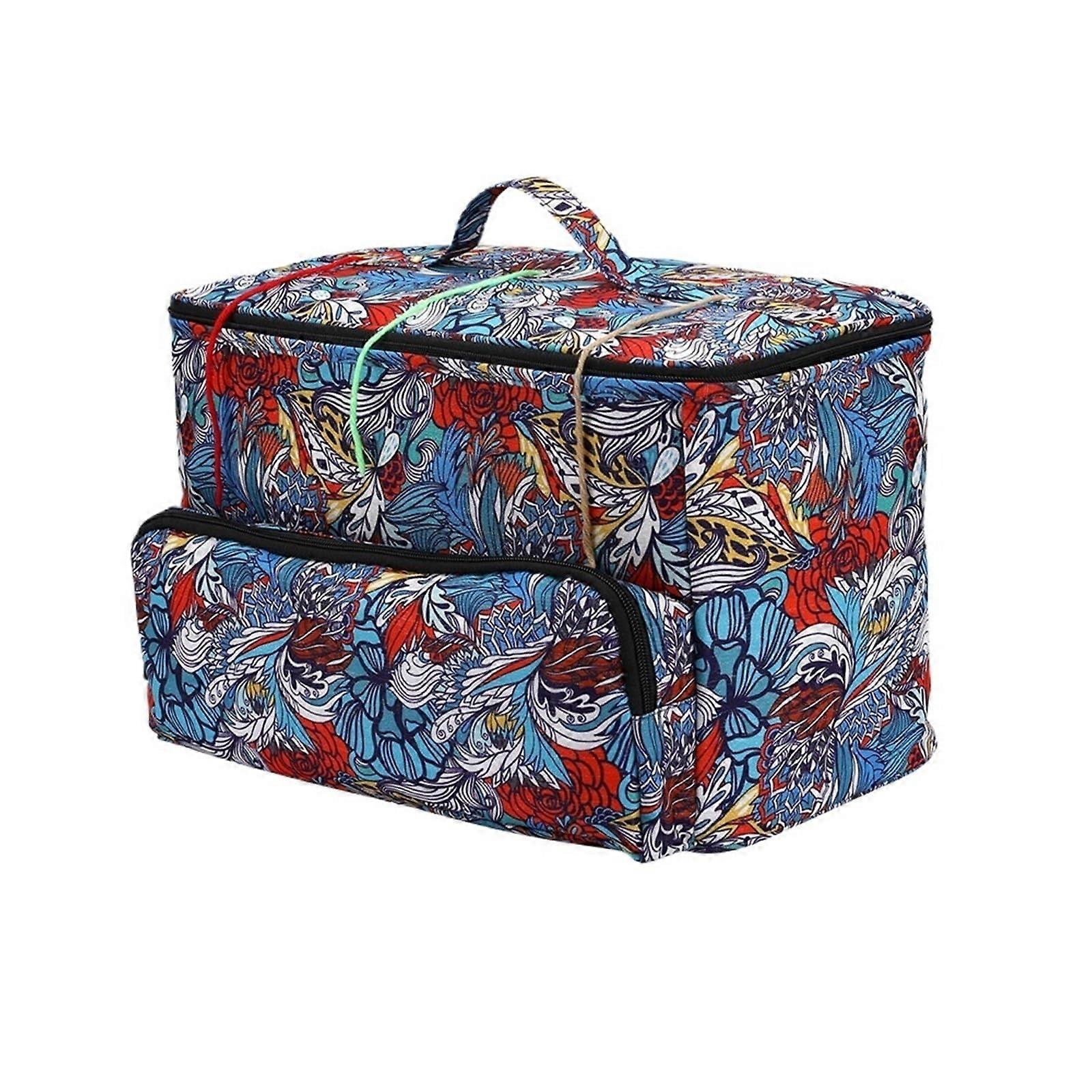 Large Capacity Yarn Storage Bag with Compartments for Knitting and Crochet Projects