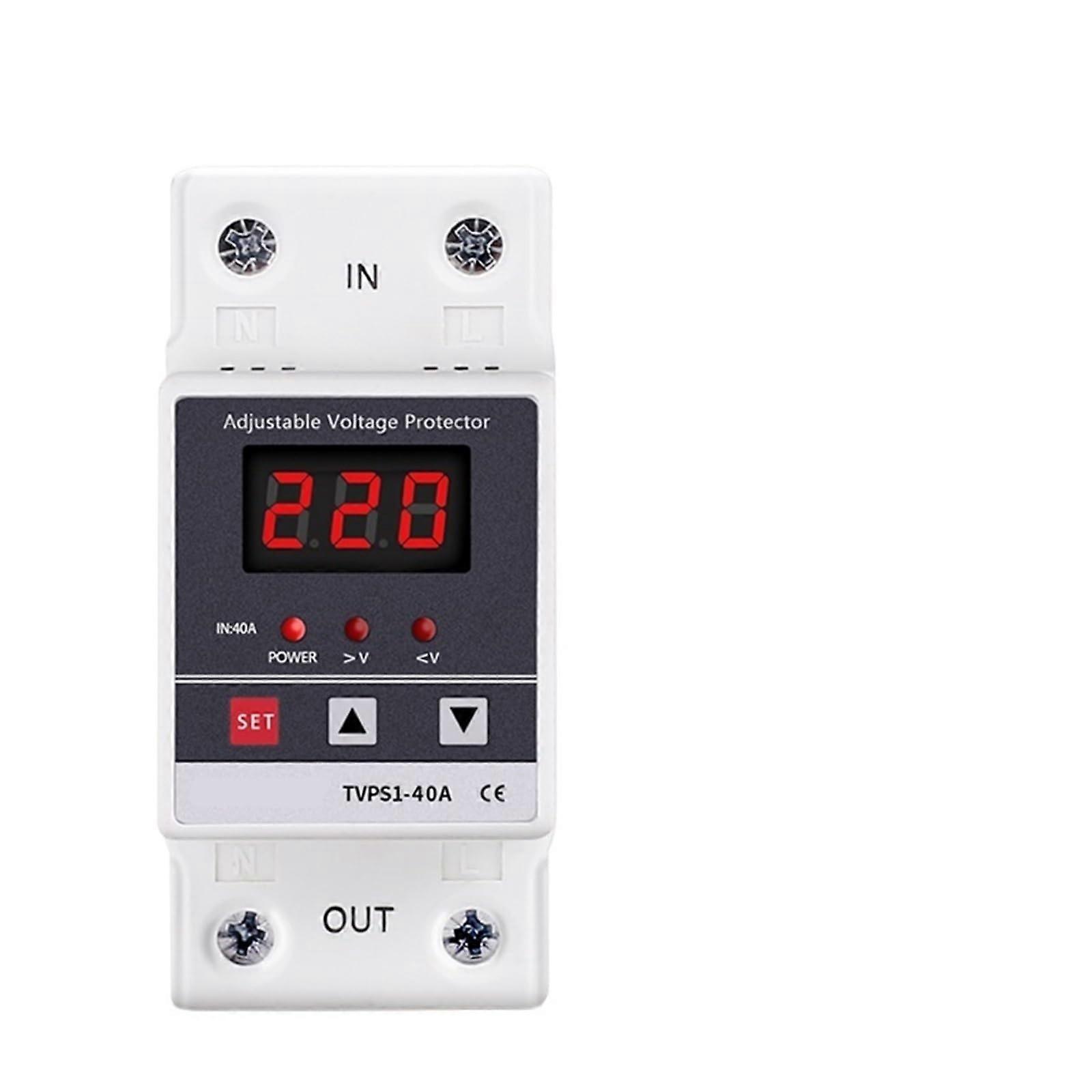 Voltage Protection Relay 63A DIN Rail Adjustable Automatic Voltage Protector with Real‑Time Display