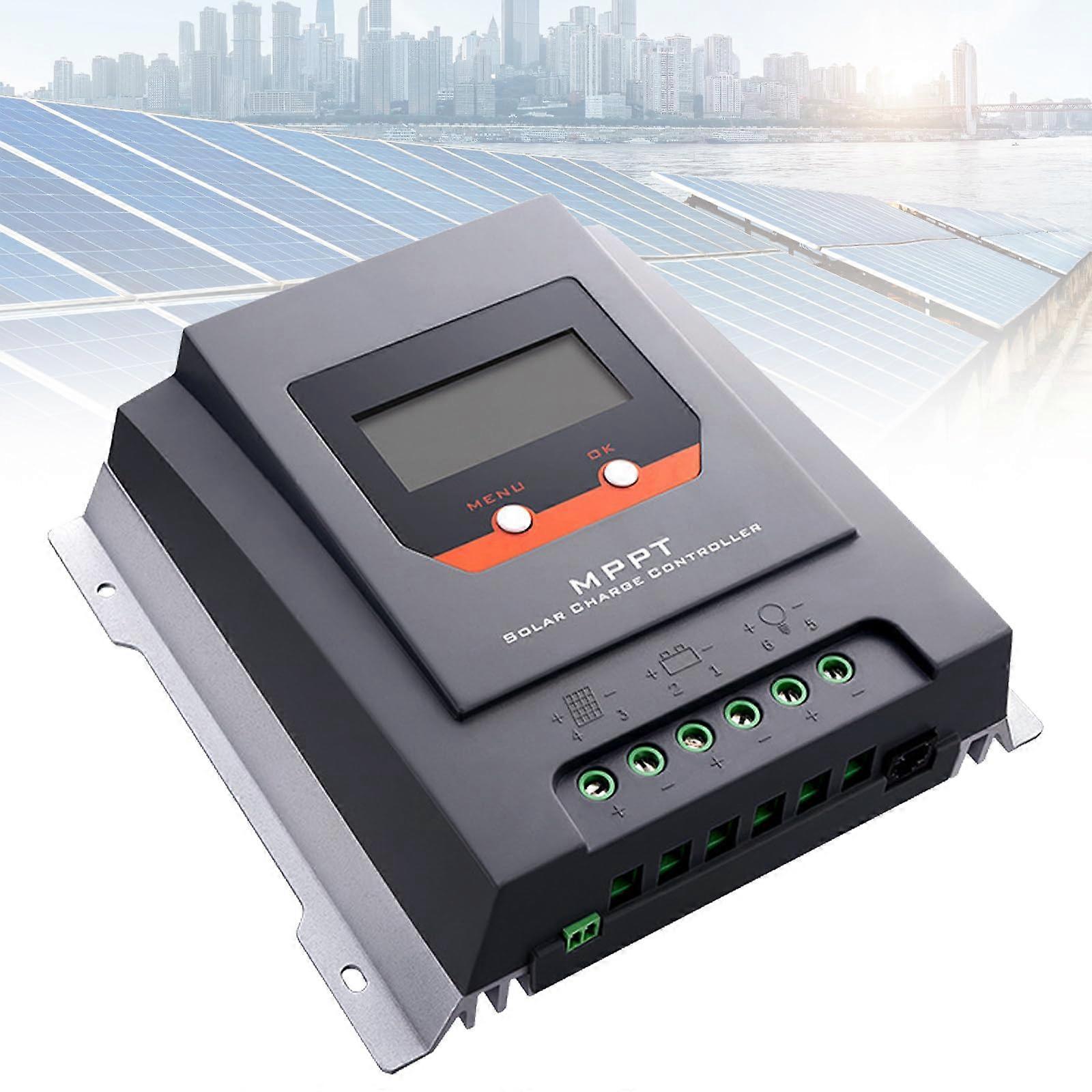 20A 30A MPPT Solar Charge Controller 12V 24V with LCD Display and Temp Sensor for RV Boat OffGrid