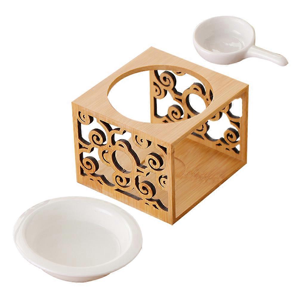 Bamboo Ceramic Essential Oil Warmer Heating Essential Oils Bedroom Use 1 Set