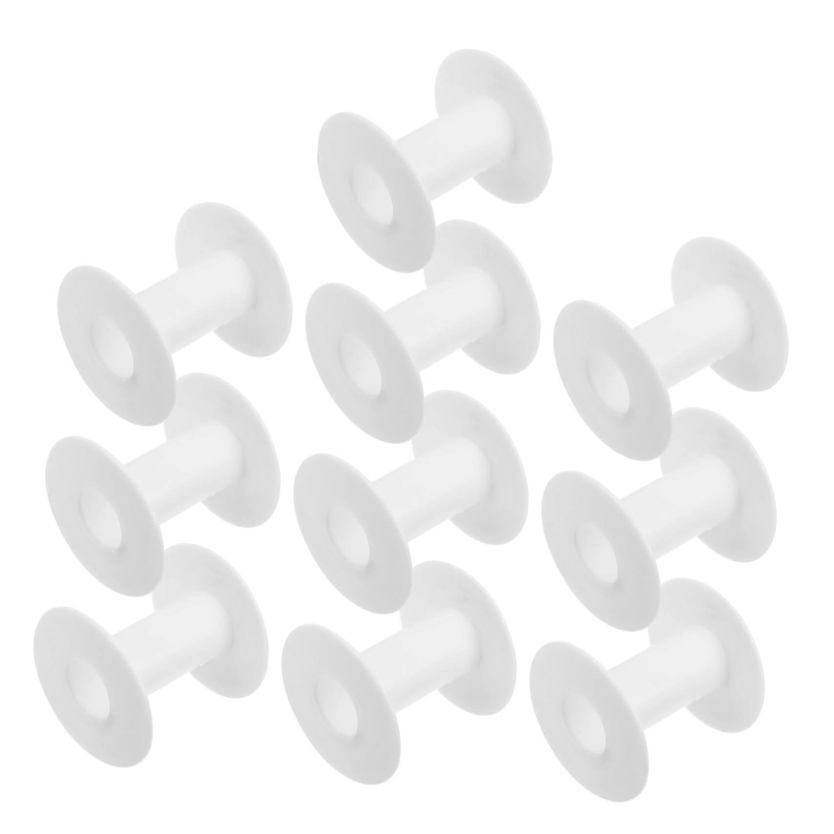 Embroidery Thread Bobbins White Plastic Floss Spools for Tangle DIY and Cable Organization
