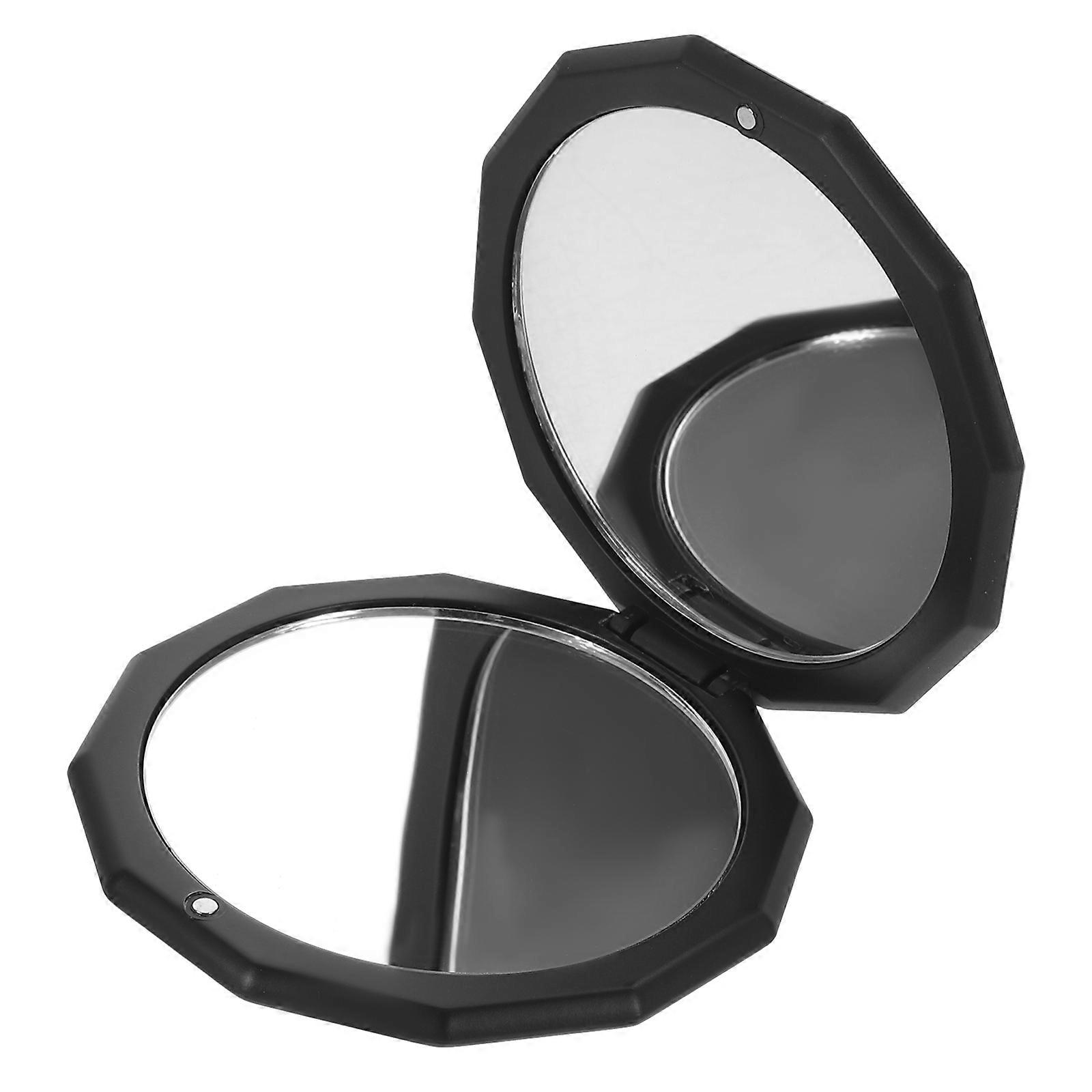 Compact Magnifying Makeup Mirror Portable Black Foldable Mirror