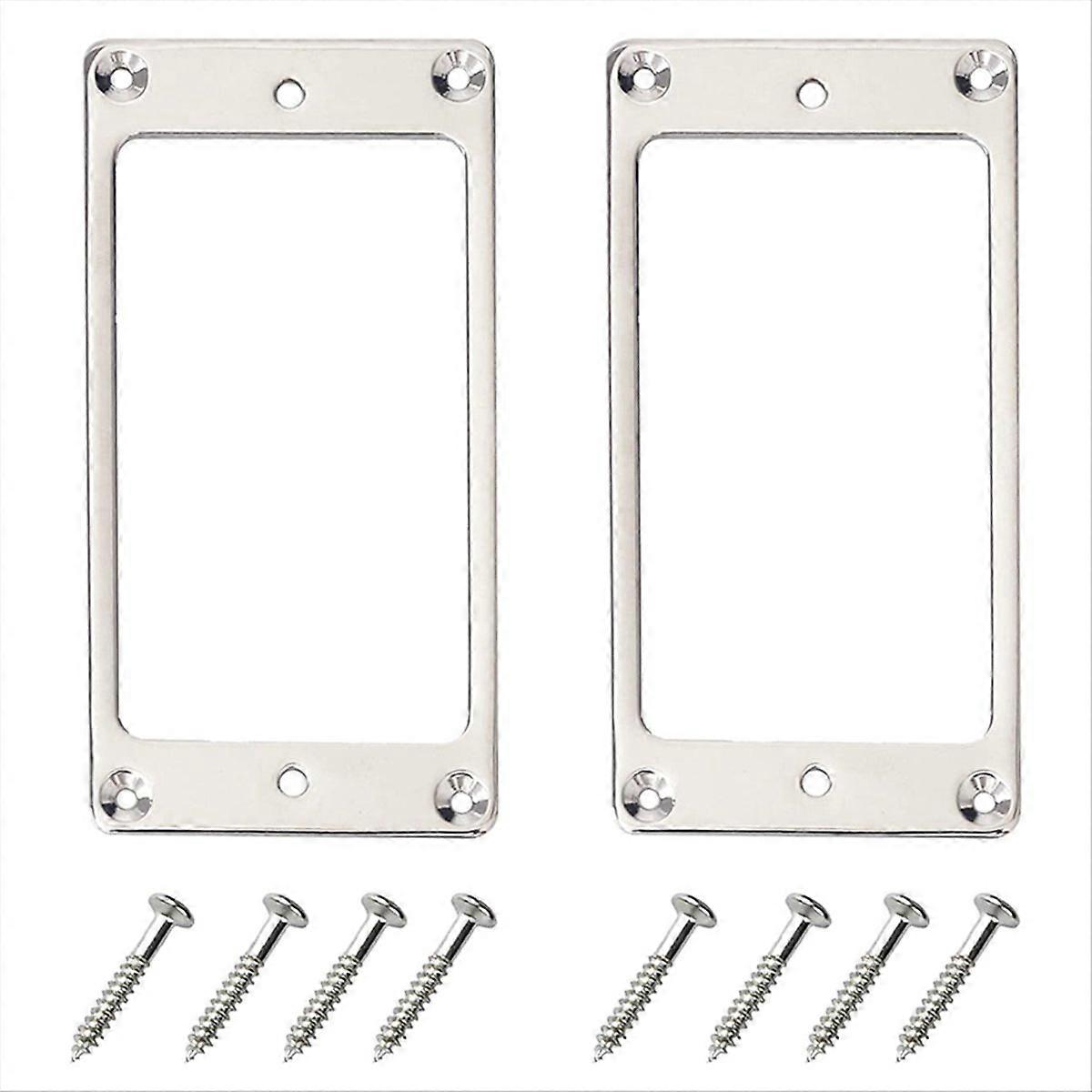 Metal Humbucker Pickup Ring Cover Frame Replacement (Silver)