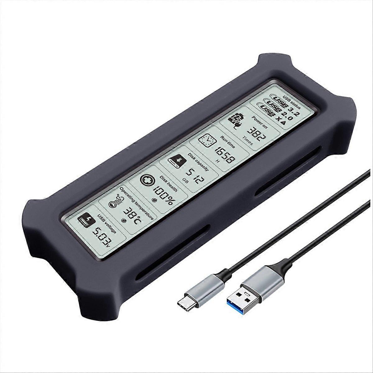 M2 SSD Case Protocol M.2 SSD Enclosure 5Gbps with Display Screen Intelligent Digital USB3.2 Gen2 Type C Disk Box A