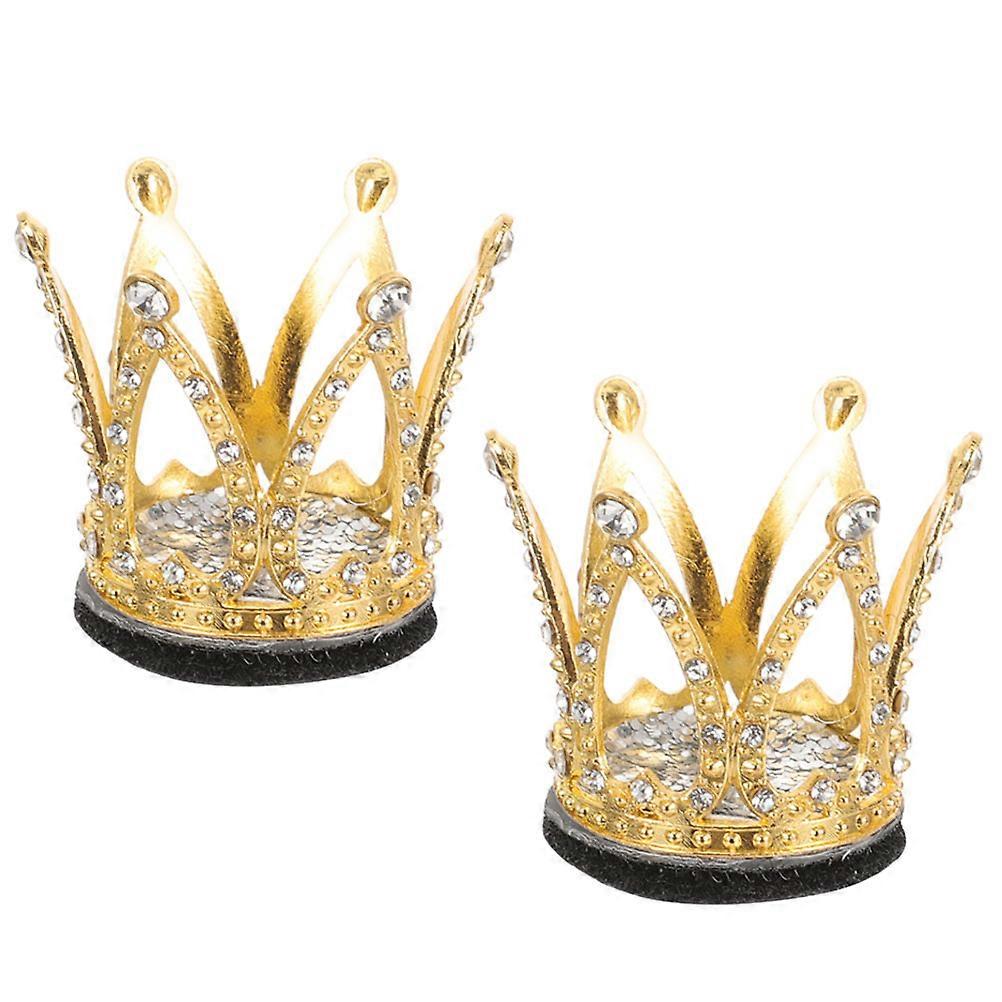 Golden Crown Accessory for Decoration Multi-Functional Rhinestone Crown 4Pcs