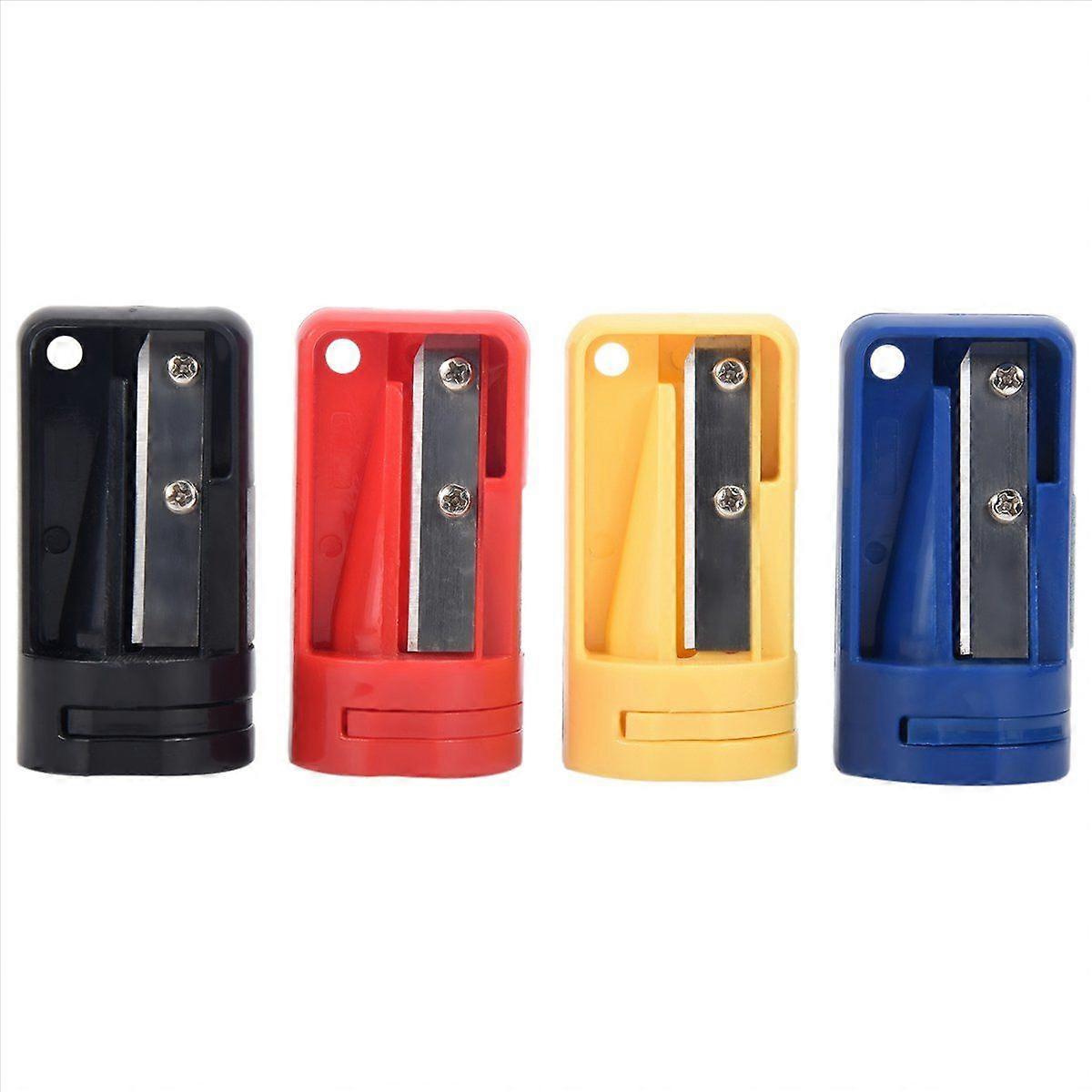 Carpenter Pencil Sharpener- 4 Pack Manual Pencil Sharpener for Flat