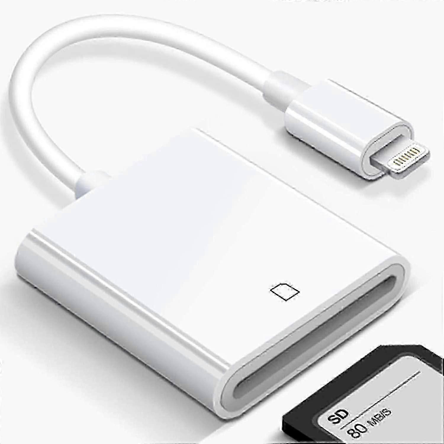Lightning to SD Card Reader iPhone White - SD Card Reader