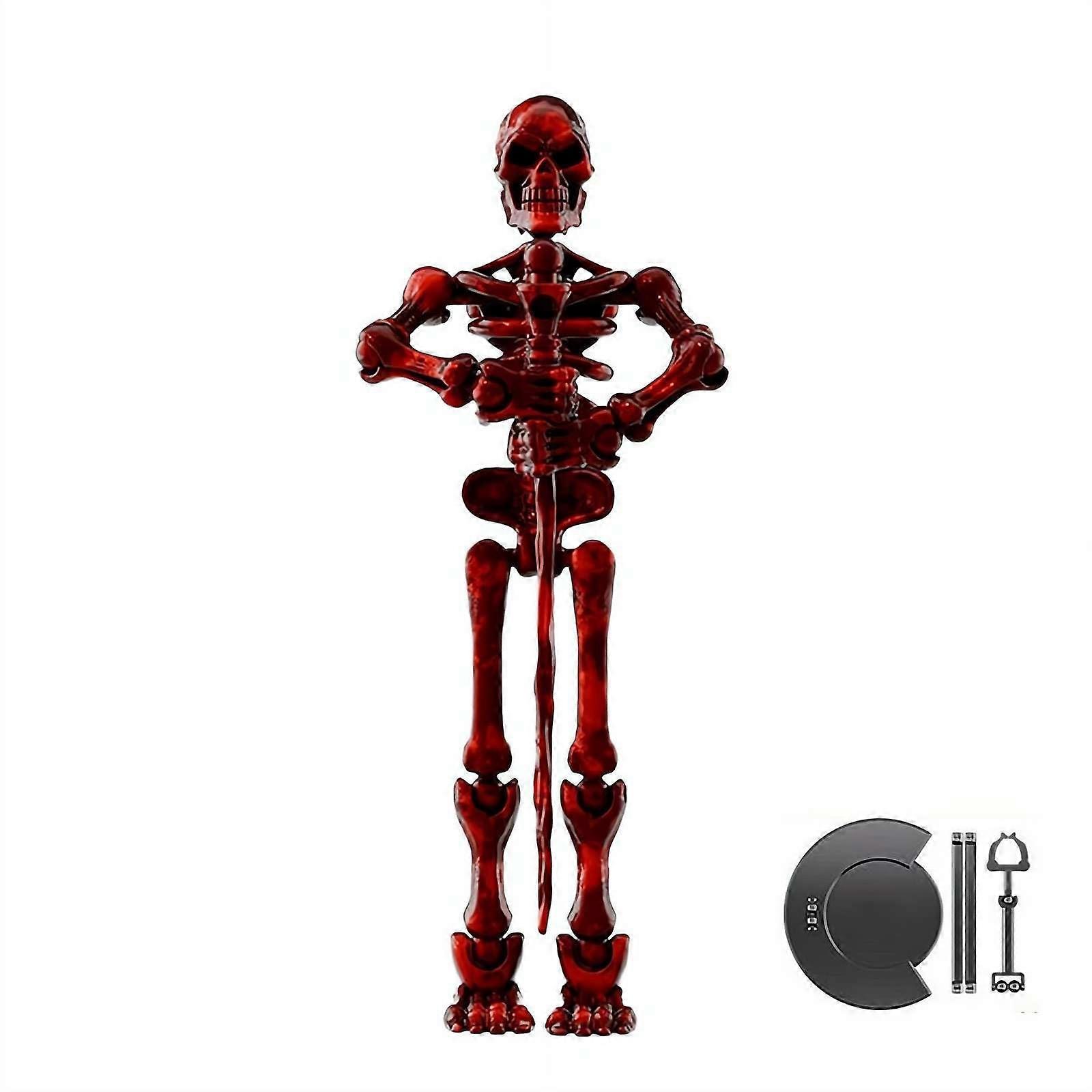 3PCS Skeleton Action Figures Set, Realistic MultiJointed 3D Printed Movable Skeleton Toys