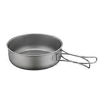 Titanium Camping Skillet with Foldable Handle, Even Heat Conduction, Lightweight Pan for Hiking