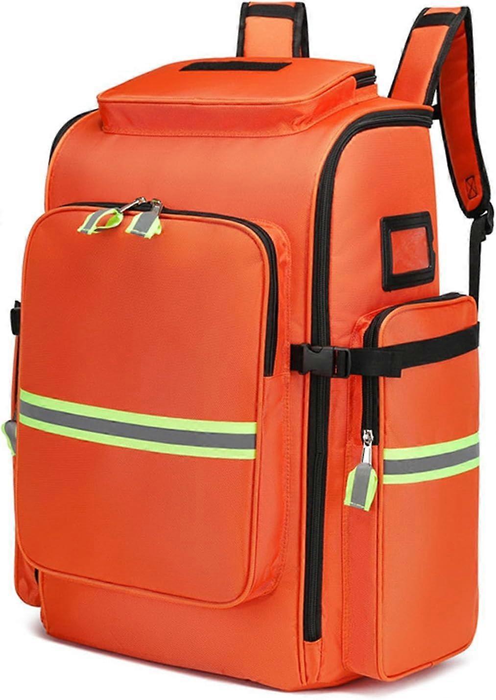 Emergency Trauma Bag Visibility Orange Reflective Large Capacity Multipocket First Aid Kit