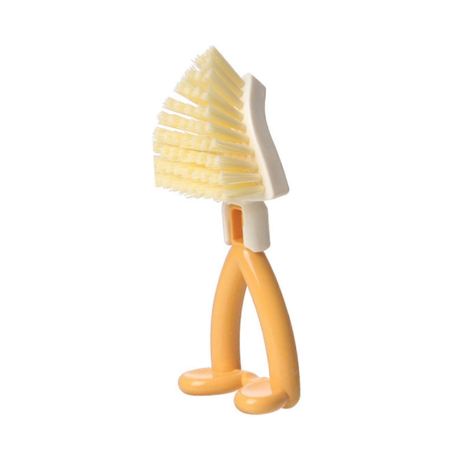 Foldable Triangular Brush,Triangular Brush Multi Functional Short Handled Stove Brush Pot Brush Cleaning Brush Window and Corner Brush