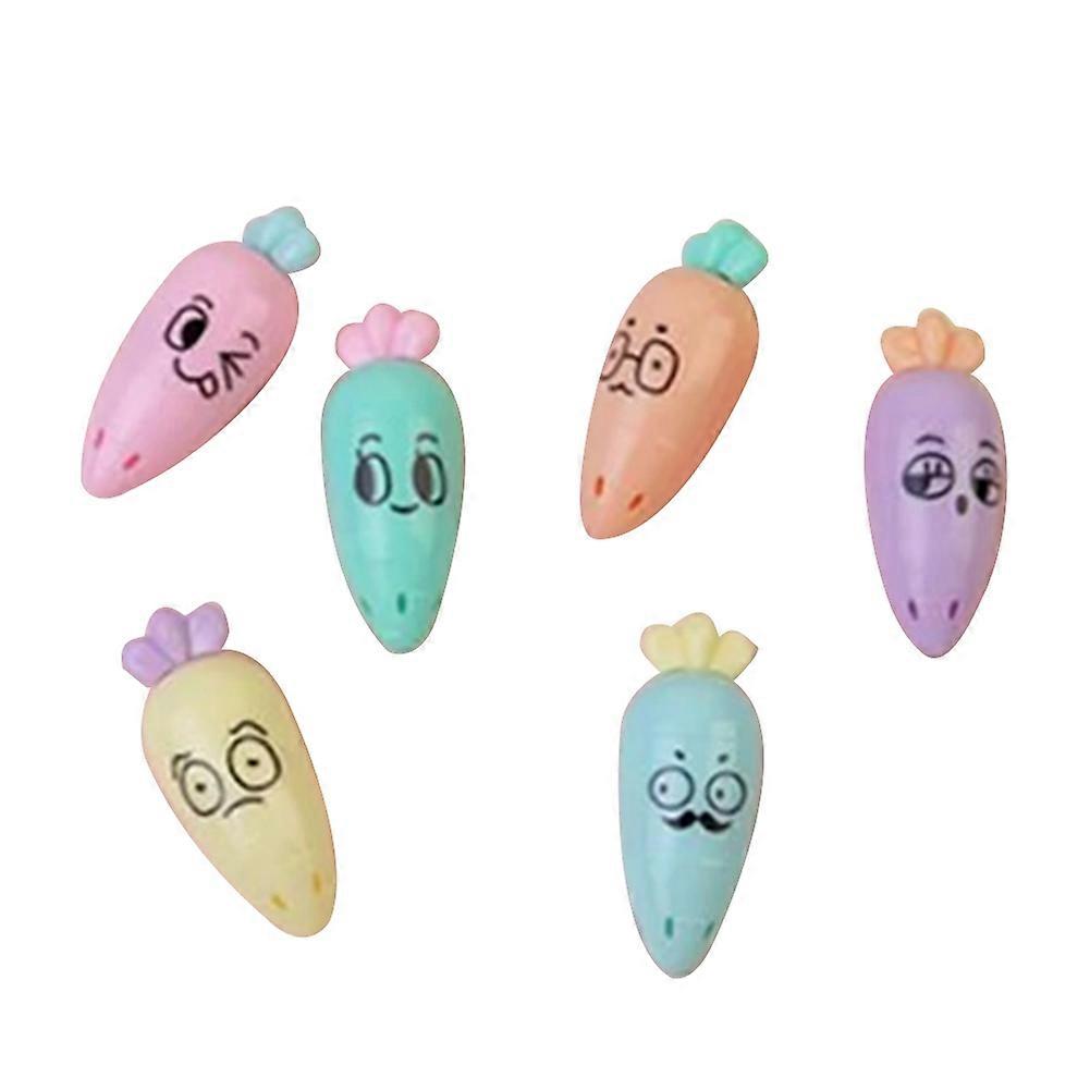 6Pcs Mini Highlighters School Markers - Comfortable Grip Multi-Function Highlighter Pens