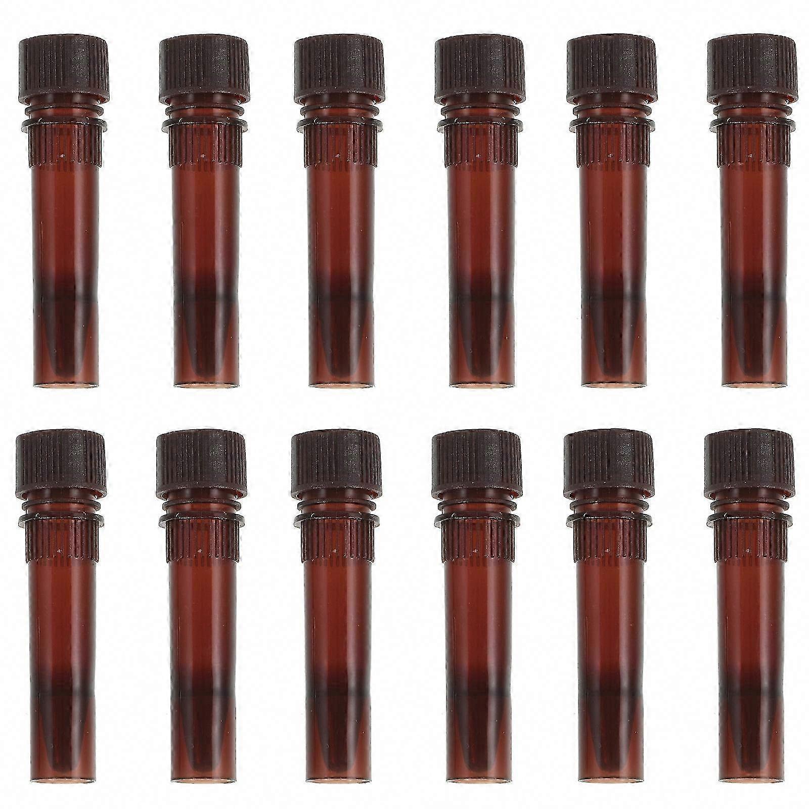 Brown Glass Test Tubes for Lab Experiments, 20 Pieces Scientific Sampling Tubes