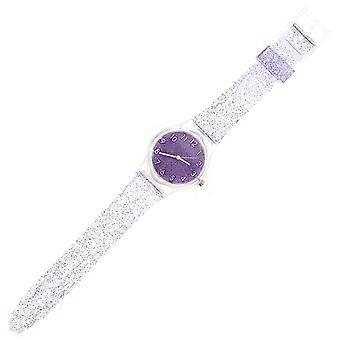 Kids Watches Purple Transparent Creative Shiny Watchband Children Wrist Watch 23x3.5x1cm 1Pcs
