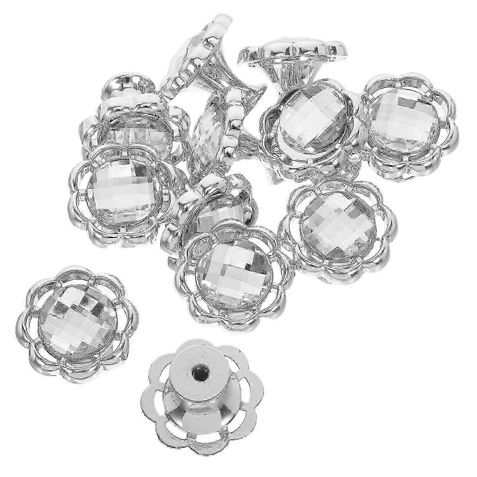 2026  Decorative Flower Shape Cabinet Knobs for Kitchen Drawers 12Pcs Silver Handles