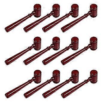 Mazo de juez de madera para jugar, 12 piezas de mini martillos de subasta pequeños