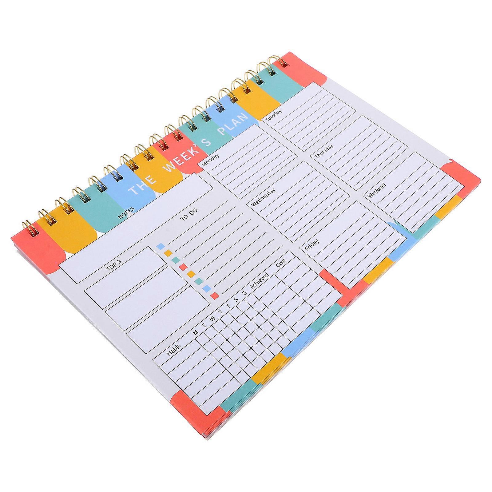 Weekly Planner Notebook for Scheduling Tasks 1 Book with Paper and Wire Binding