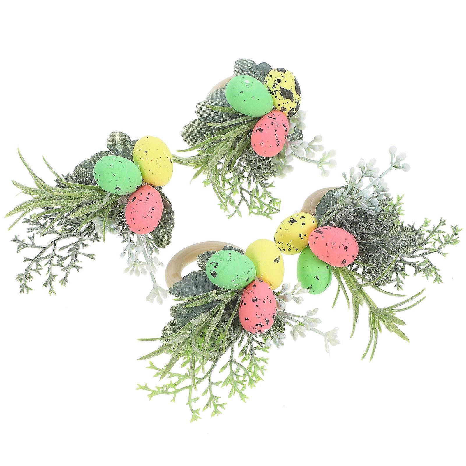 4pcs Easter Egg Napkin Ring Easter Party Napkin Buckle Holders Restaurant Napkin Ring