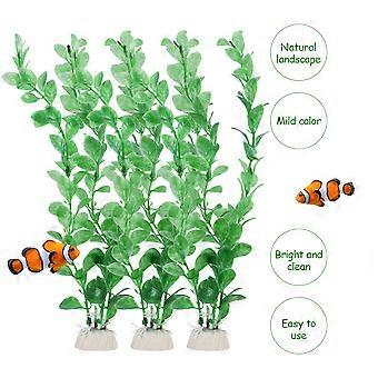 UEETEK 3pcs Aquarium Vert En Plastique Plantes Artificielles Aquarium Plantes D’eau Décorations