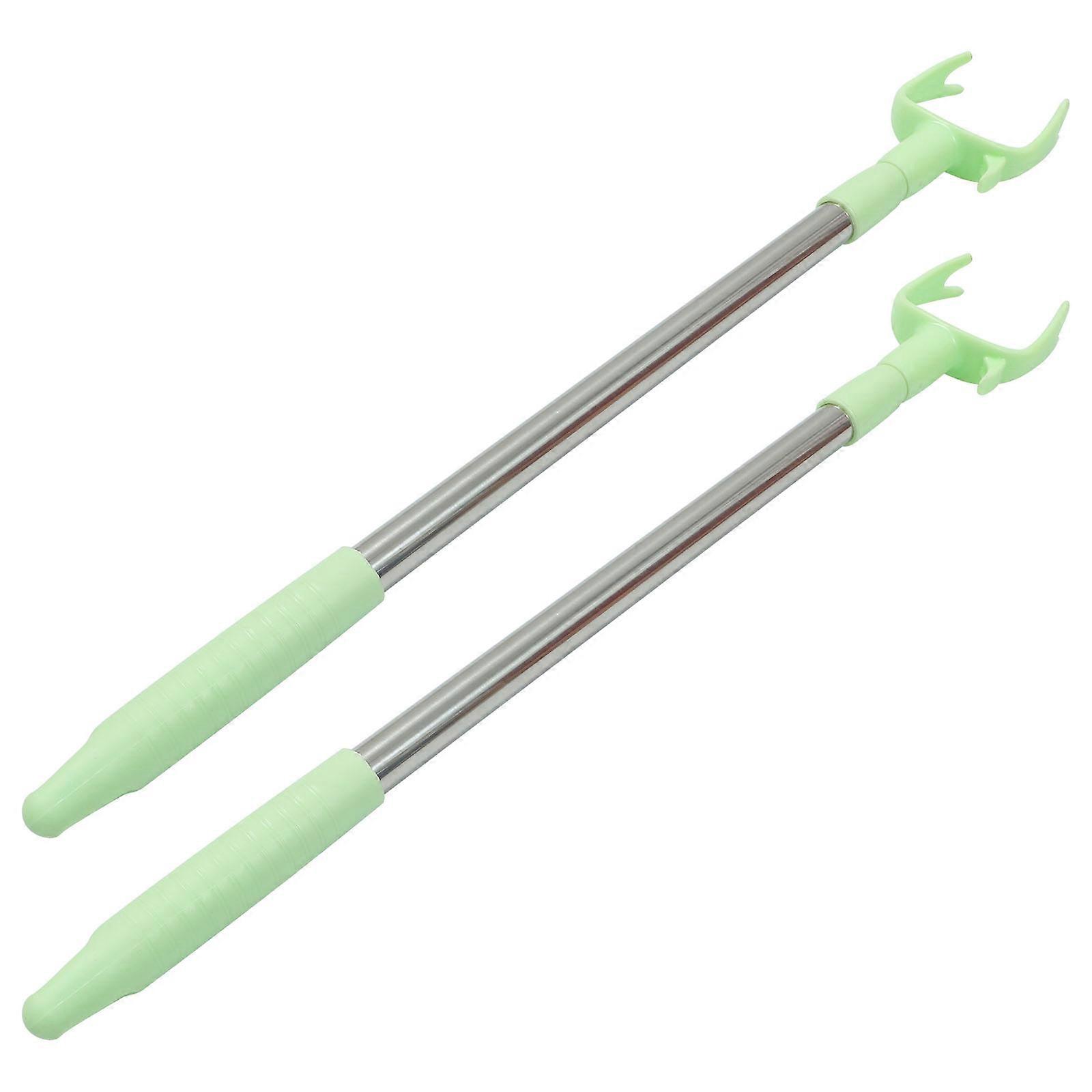 2pcs Practical Clothes Drying Fork Retractable Clothes Rod Home Clothes Fork