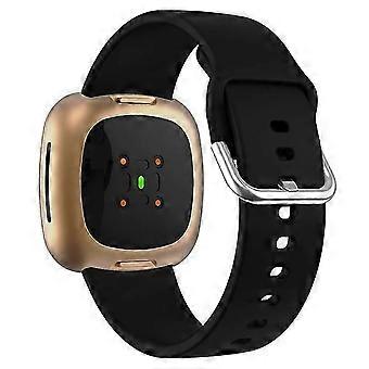 Kompatibel mit Fitbit Versa 4/Sense 2, Silikon-Uhrenarmband, weiches Sport-Ersatzarmband mit Edelstahlschnalle