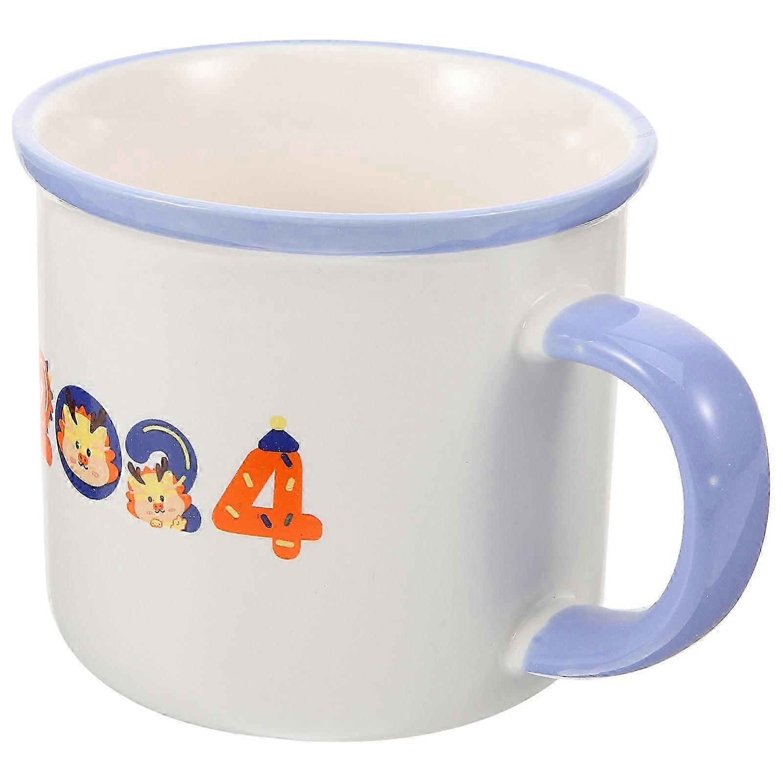 Dragon Pattern Ceramic Coffee Mug with Handle for Office Home Use