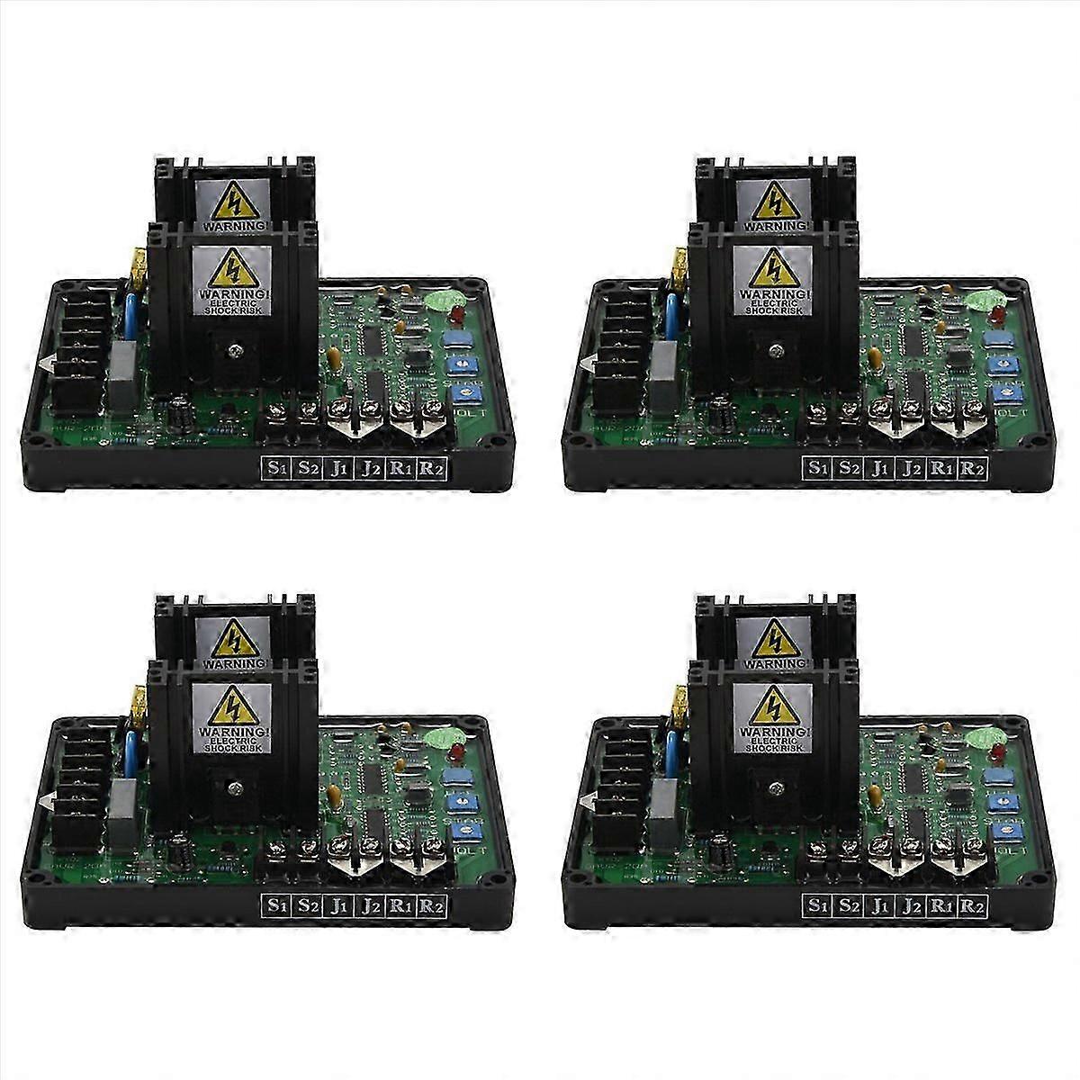 4 Pack Universal Brushless Automatic Voltage Regulator Module, 220/400VAC, Soft Start, Precise Voltage Control for Generator