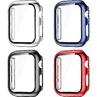 Kompatibel med Apple Watch Skärmskydd 40mm, Full Coverage Hard PC Bumper Cover för iWatch 40mm Series 6/5/4 / SE Kvinnor Män 4pack Röd / Silver / Blå /