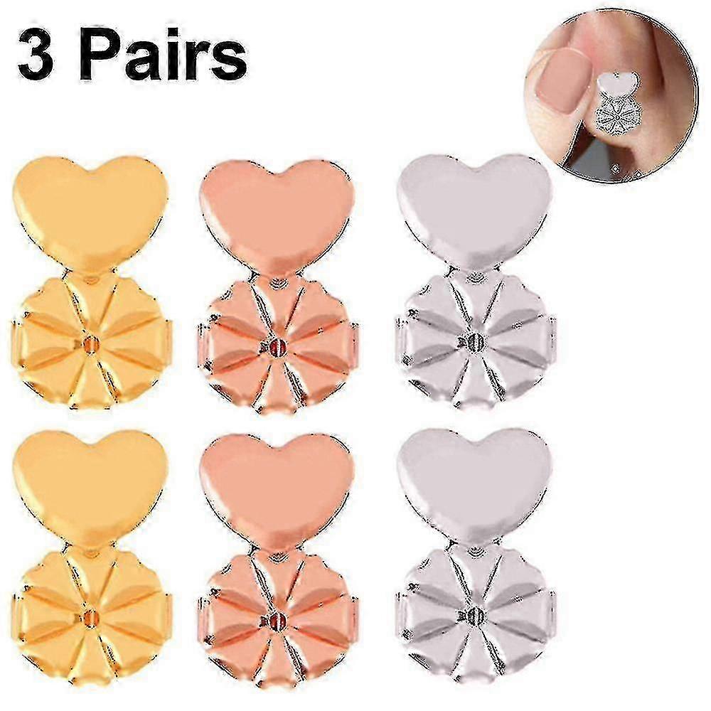 3 Pairs Earring Lifters,adjustable Earring Backs For Heavy Earring