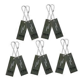 10Pcs Triple Hole Emergency Survival Whistle, Loud Decibel Outdoor Safety Signal for Camping Hiking Boating