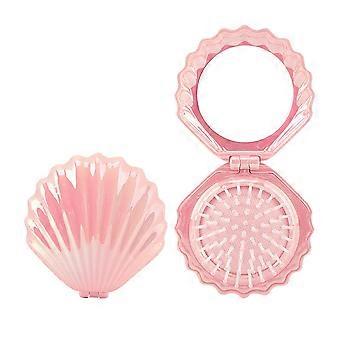 Portable Air Cushion Comb with Built-In Mirror for Travel and Daily Hair Care, Lightweight and Easy to Carry