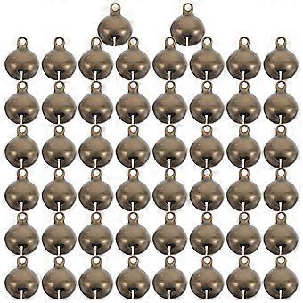 50pcs Tiny Bells: 14mm Mini Vintage Brass Bells: Retro Charms For Diy Jewelry Pet Collars Crafts - Wedding Pendant Accessories