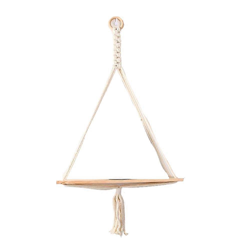 Home Decor Boho Macrame Tapestry Crochet Hanging Shelf Triangular