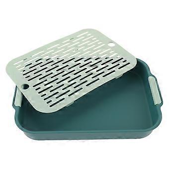 Hamster Toilet for Pet Use 2Pcs Rectangular Rabbit Litter Box Green