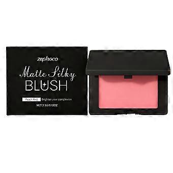 Blush rosa matte para uso diário. Um efeito de maquiagem rosado, tridimensional e de longa duração. Cuidado facial portátil.