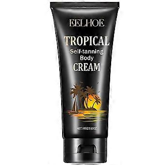 Tropical Self-Tanning Body Cream, Natural Complexion Tanner Dark Tan Accelerator Cream
