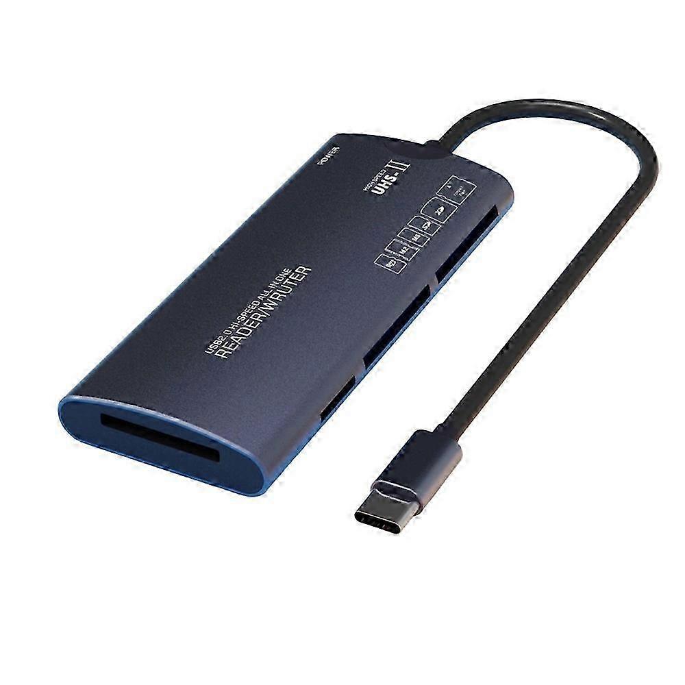 6 in 1 TYPE-C Multifunctional Reader SD/TF/XD/CF/M2 Memory Card Adapter compatible with Cameras Computers High-Speed Data Transfer