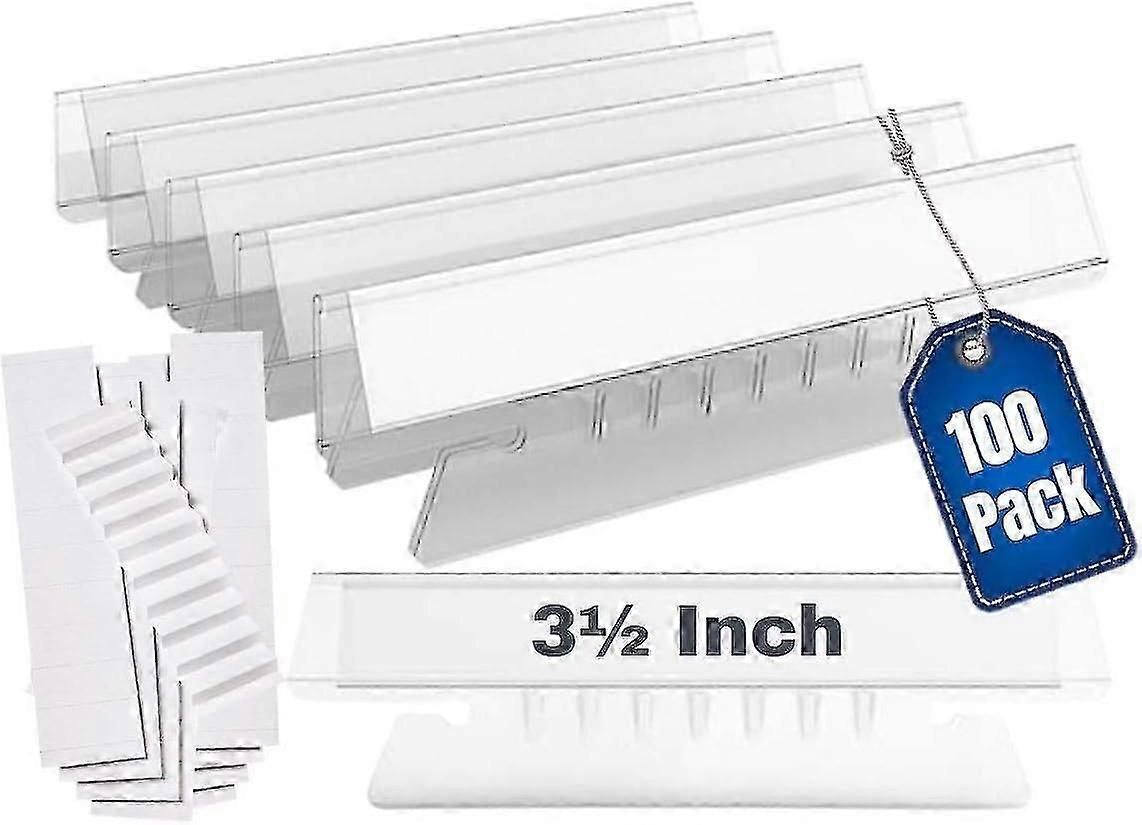 Clear Hanging Folder Tabs, And Inserts 3-1/2" X 5/8", 100/pack (3 1/2")