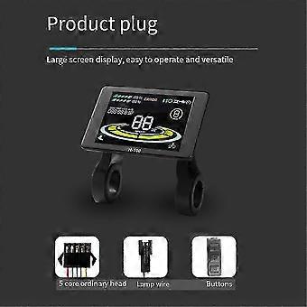 Electric Bike LCD Display H100 24V 72V Speedometer Waterproof 5Pin Speed Control Meter