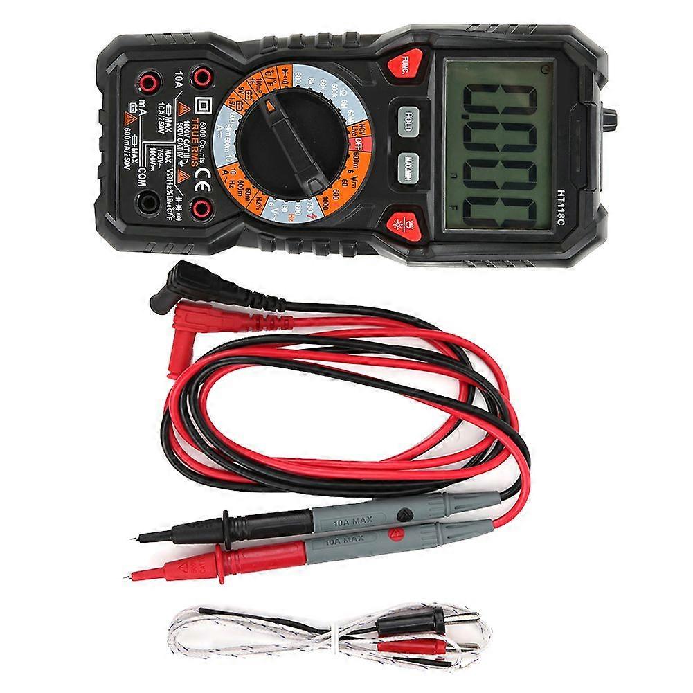 Multimeter Meter 6000 Count Digital Automatic Range True Effective Value Ammeter HT118C