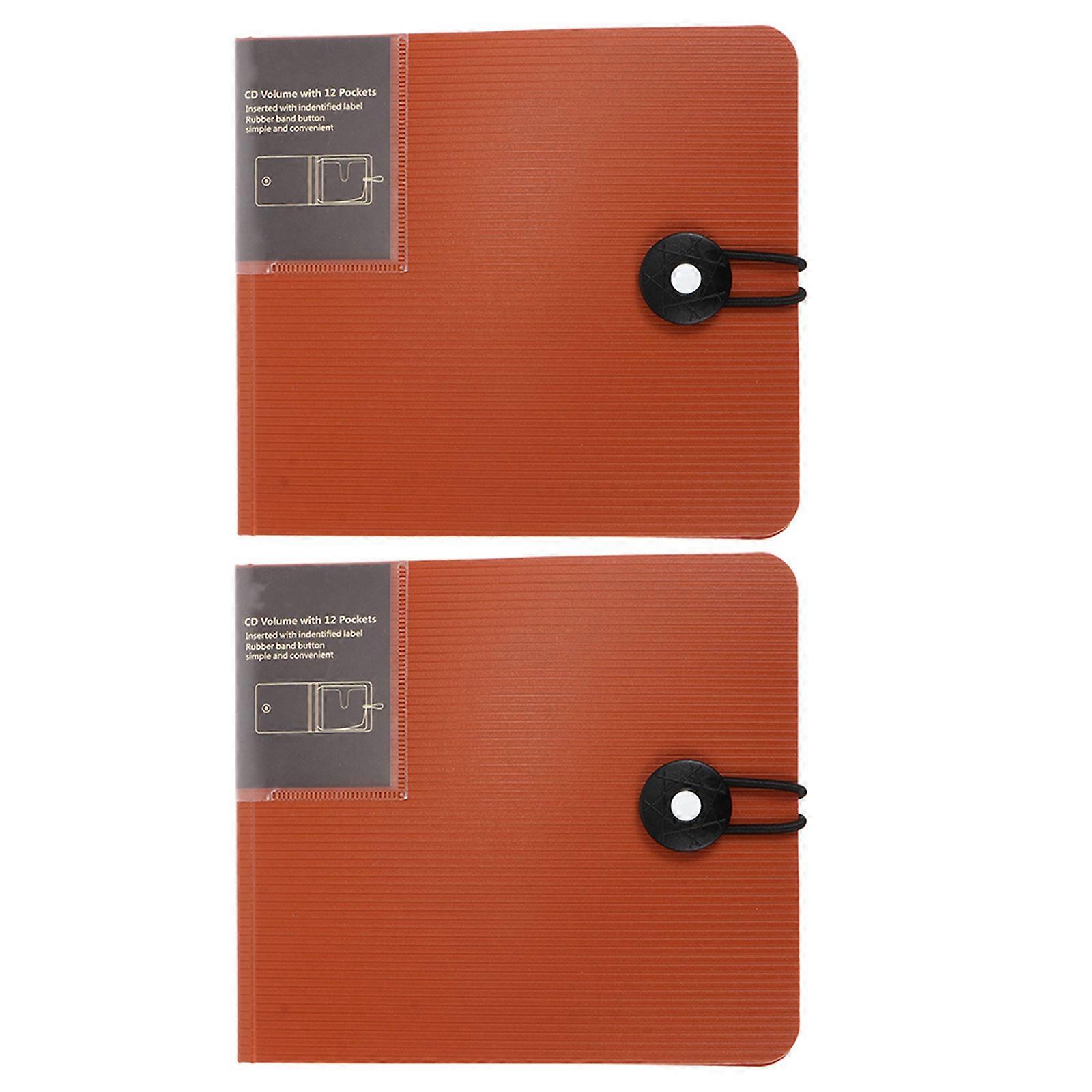 Disc Storage Holder 12 Pockets for Cd Protective Use 2Pcs Storage Case