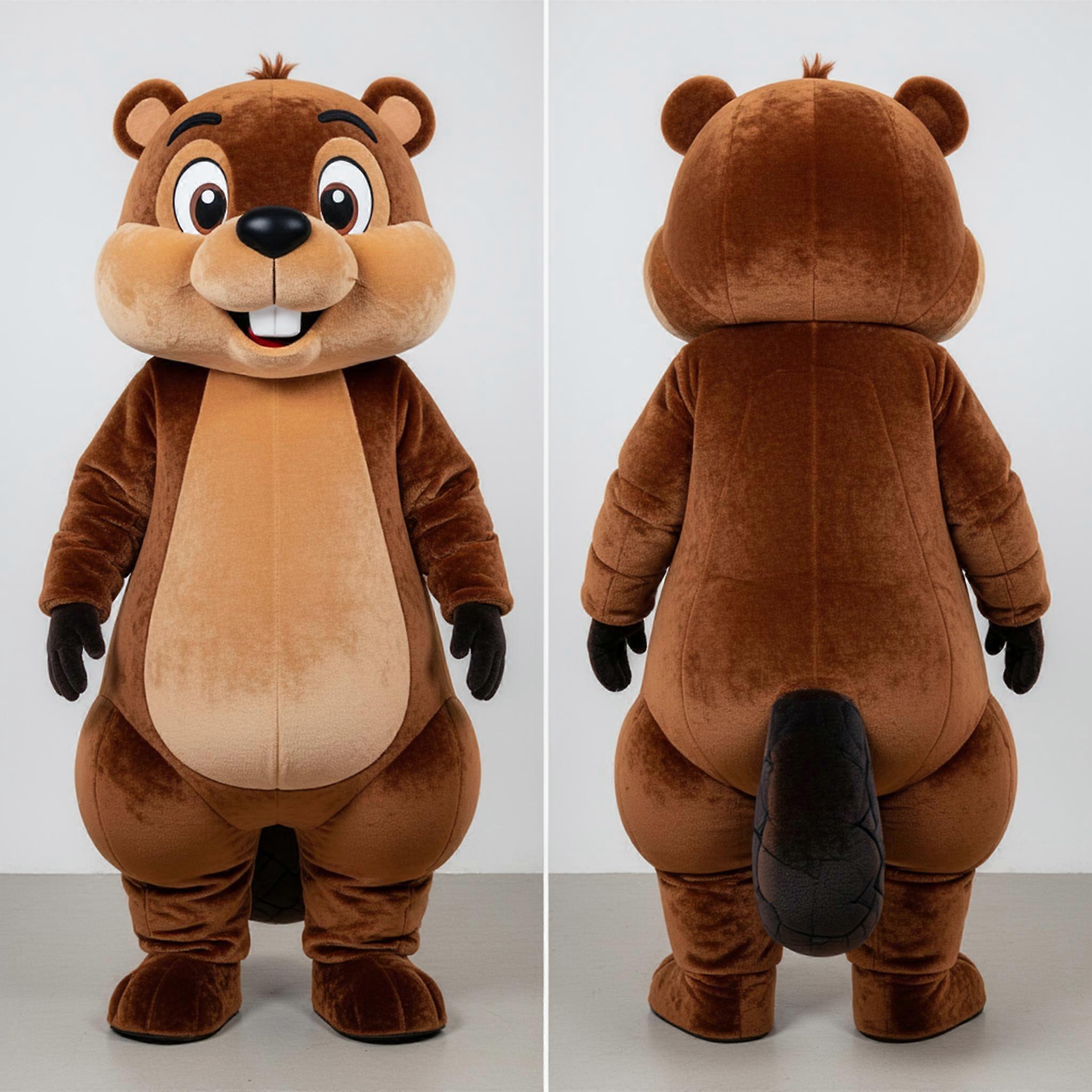 MASTICOT Velvety Brown Cheerful Beaver Mascot