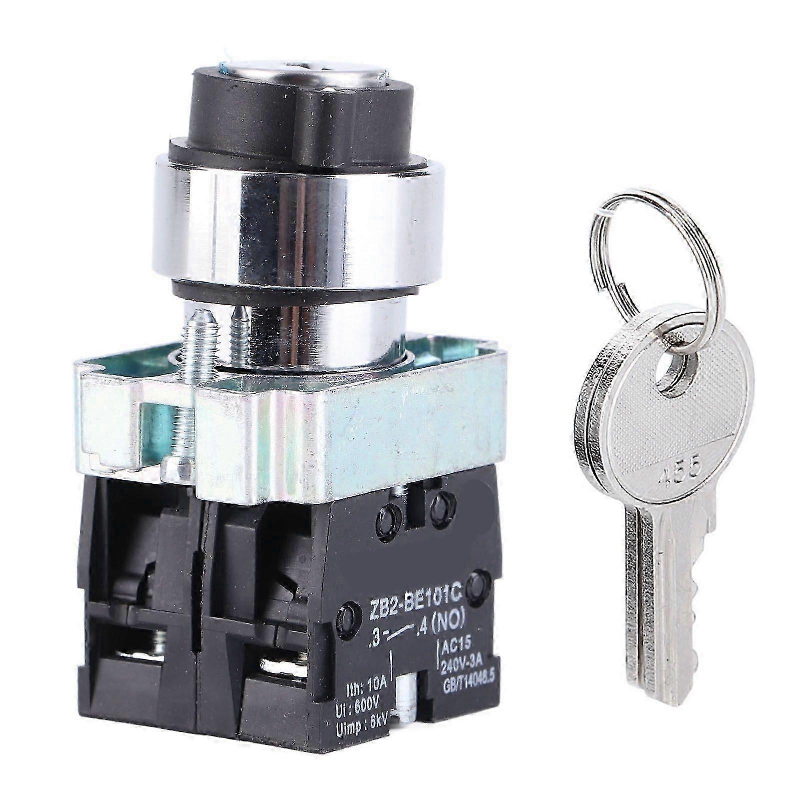 2 Position Key Switch Self?Reset Power Lock Conversion Rotation Locking + Key ZB2?BE101 ZB2?BE102C